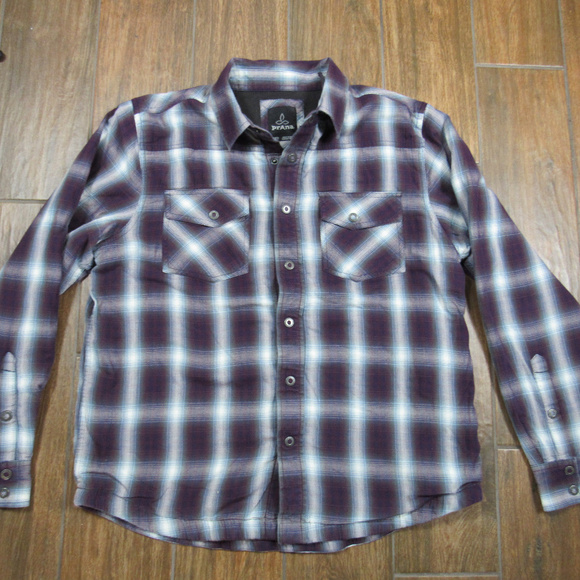 Prana Other - Prana M Plaid Thermal Button Down Shirt EUC